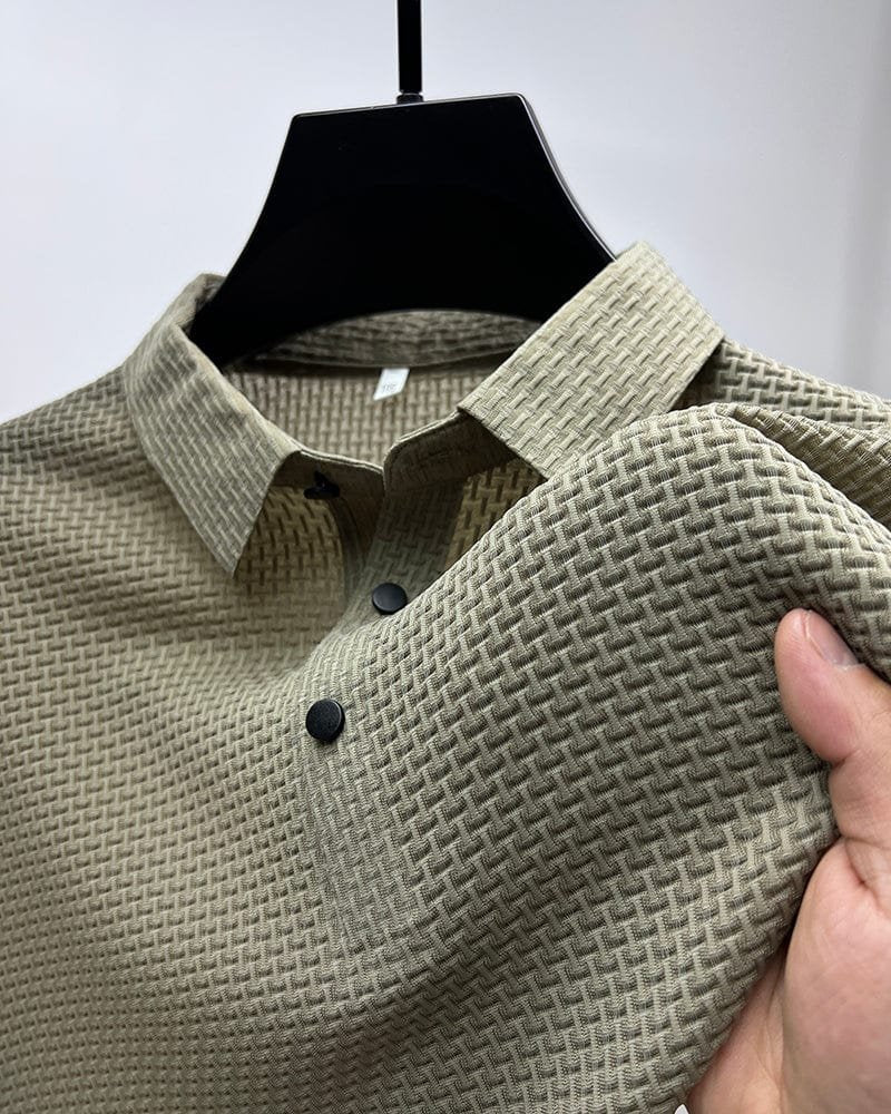 FRANK™ | Polo-shirt til mænd i strik med knaplukning