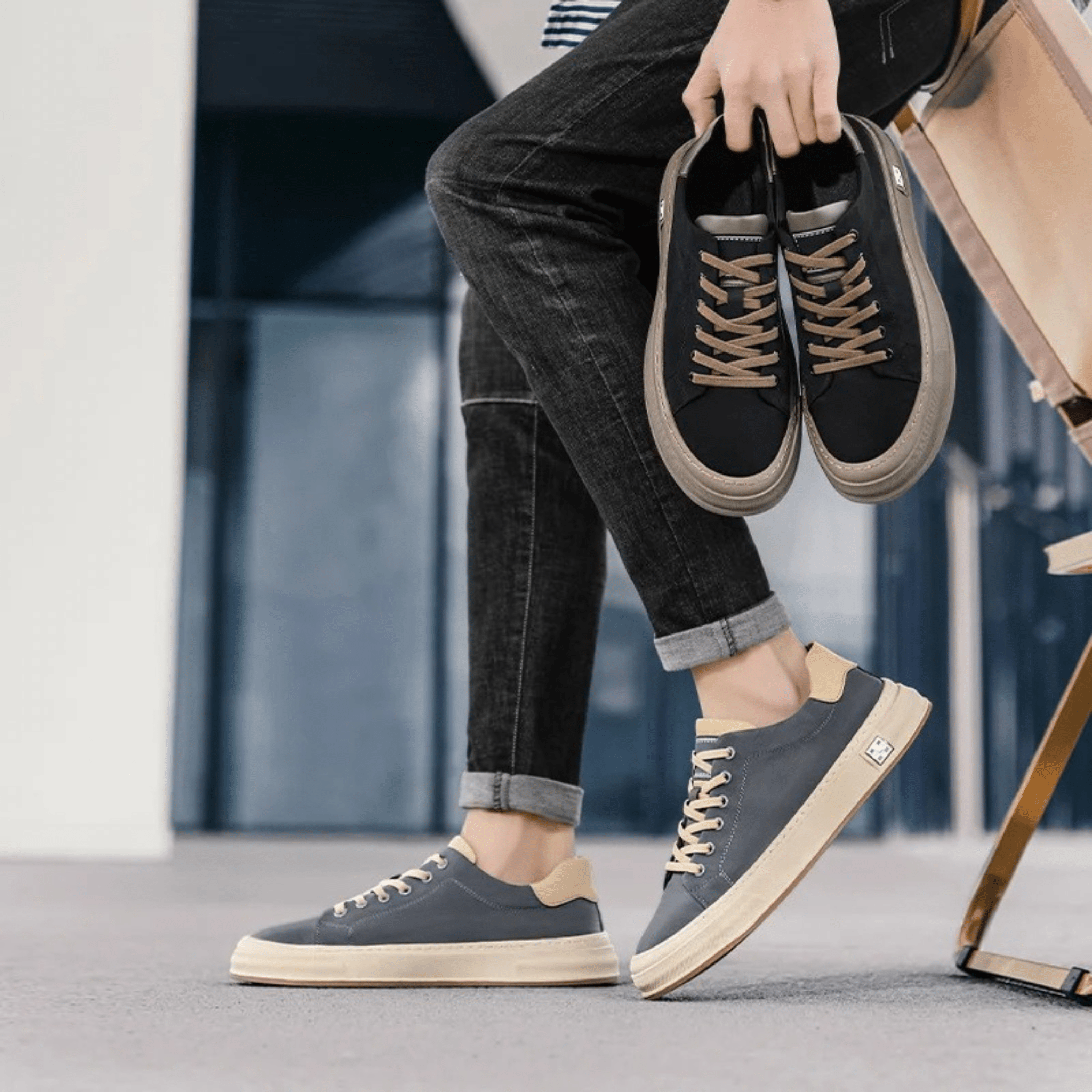 FRANK™ | AFSLAPPEDE STOFSNEAKERS TIL MÆND
